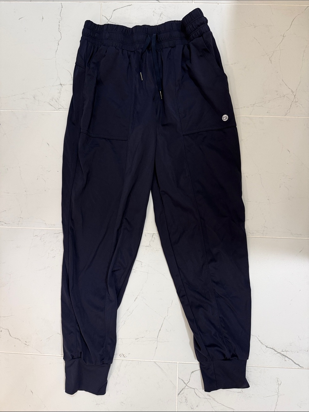 Amazon Navy Elastic-Waist Jogger Pants with Drawstring